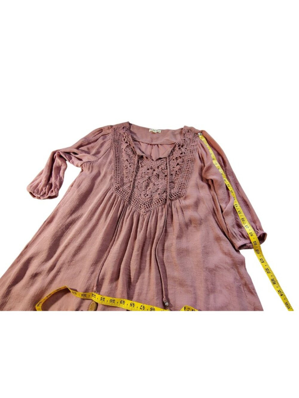 Indigo Rose Womens Mauve Textured 3/4 Sleeve Dress 2X Relaxed fit Lightweight - Picture 5 of 10